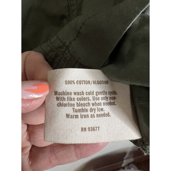 Decree Olive Zip Front Cotton Utility Jacket Y2K Grunge Sz Small - Picture 7 of 7